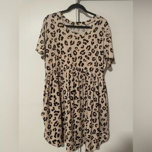 Leopard Print Mini Dress w/ pockets